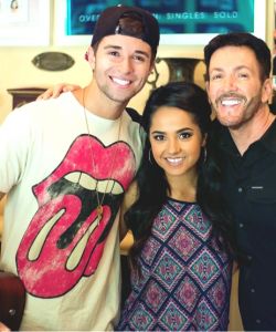 Rehearsing with Becky G and Jake Miller