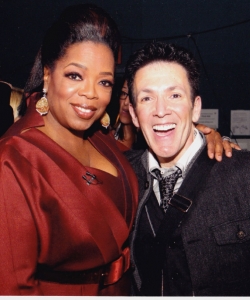 With Oprah Winfrey backstage at her post Oscar show